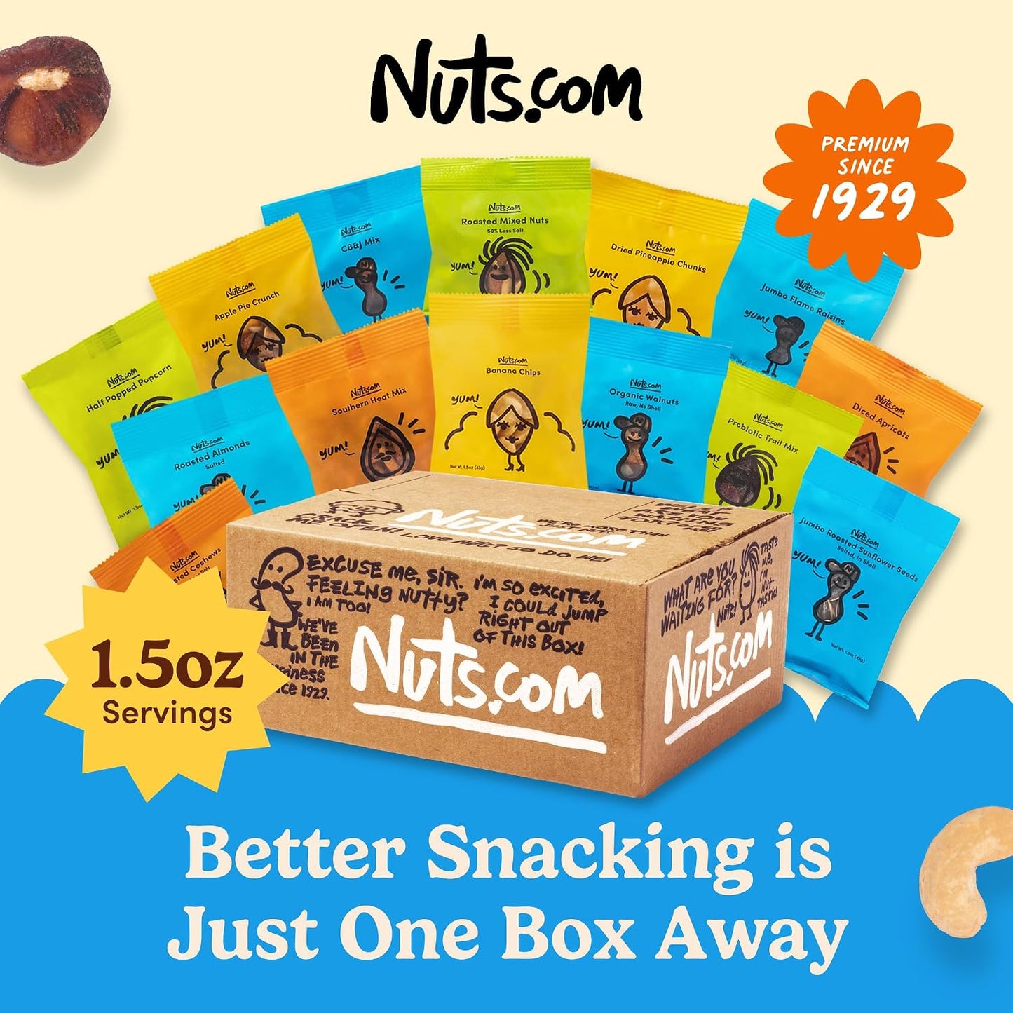Snack Box with Mixed Nuts and Dried Fruits