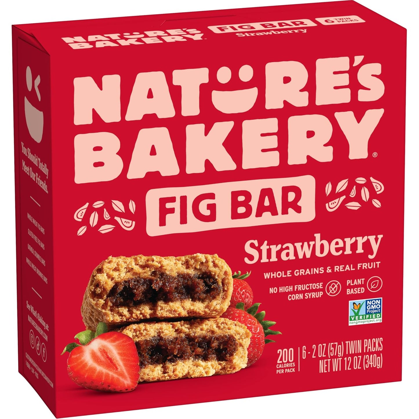 Nature's Bakery Whole Wheat Fig Bars, Apple Cinnamon, Vegan, Non-GMO, Snack Bar, 12 Twin Packs