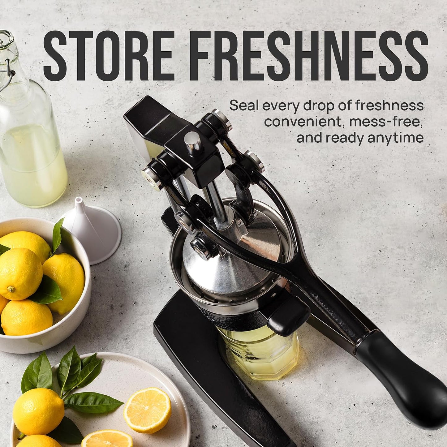 Zulay Kitchen Cast Iron Juicer - Heavy Duty Manual Juicer with Detachable Strainers for Easy Cleaning, Orange Juice Press for Citrus Fruits, Perfect for Bartenders, Juice Lovers & Health Enthusiasts