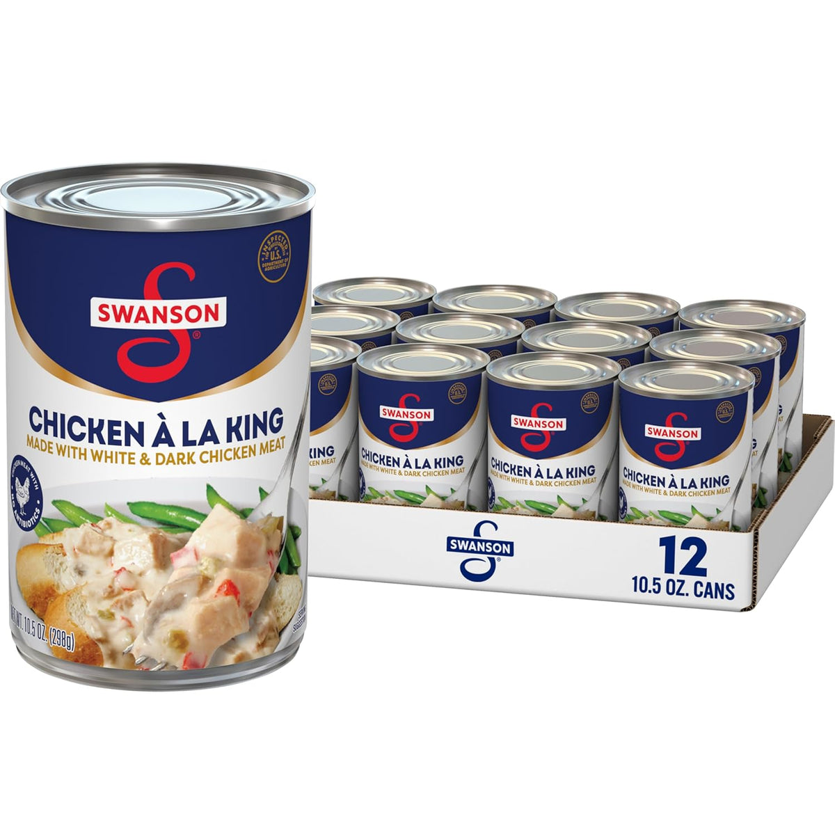 Swanson 10.5 Oz Canned Chicken a la King With White and Dark Chicken Meat, 12 Count