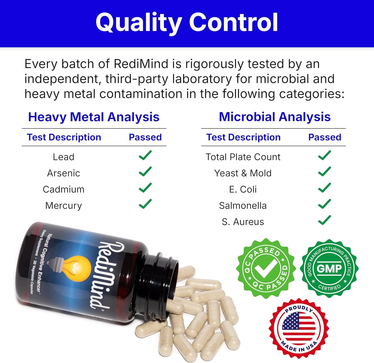 RediMind - Natural Cognitive Enhancement Supplement Capsule - Non-GMO, Vegan, Gluten-Free