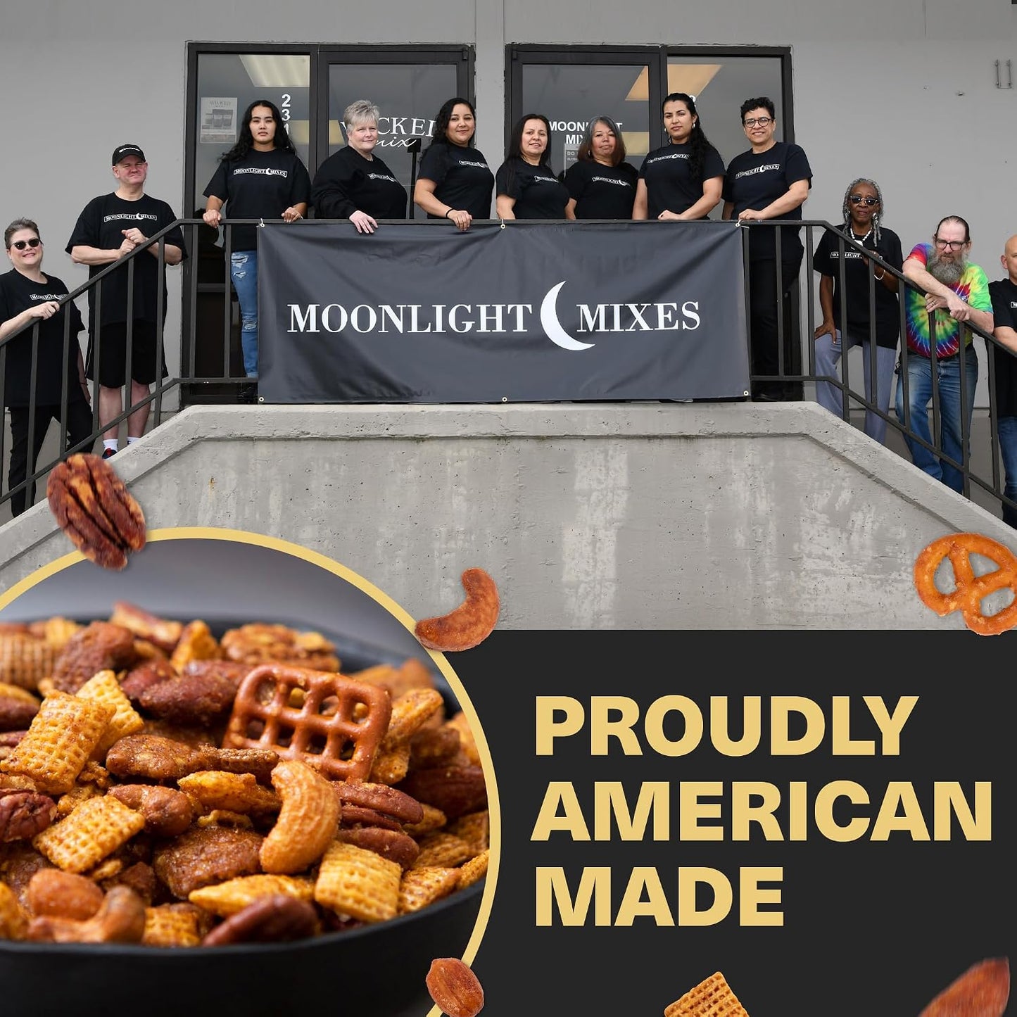 Wicked Mix Snack Mix with Mixed Nuts - Resealable Bag with Almonds, Cashews, Pretzels, Pecans
