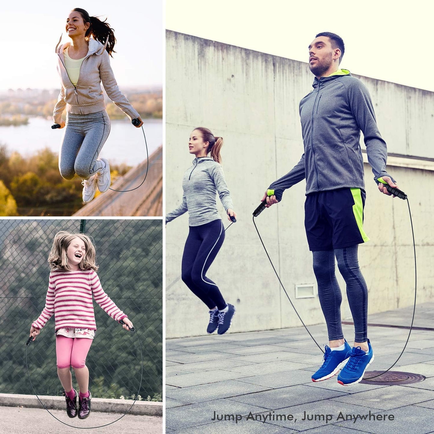 Tangle-Free Adjustable Steel Jump Rope with Ball Bearings