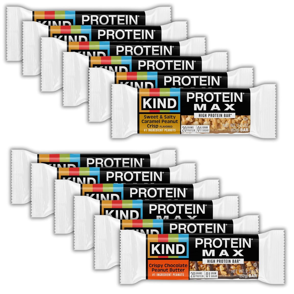KIND Protein MAX Bars Variety Pack, 12 Count, Gluten Free, Low Sugar, High Fiber Snacks