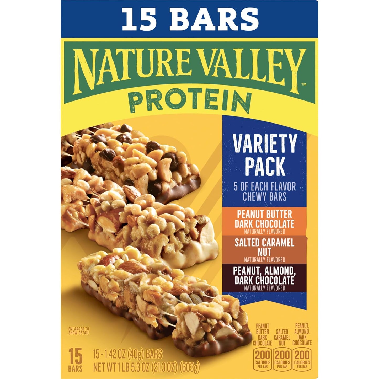 Nature Valley Protein Bars Variety Pack, 15 Count, 21.3 oz Box