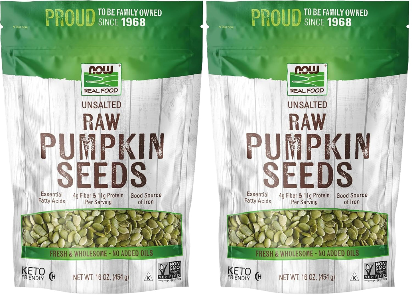 NOW Foods Pumpkin Seeds: Raw, Unsalted, Rich in Iron, Protein-Packed, Non-GMO, 1-Pound