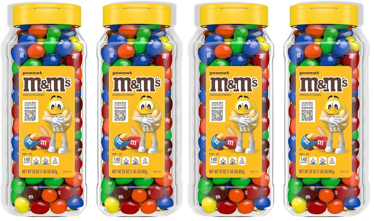 M&M's Milk Chocolate Bulk Candy in Resealable and Recyclable Jars, Party Size Assorted Chocolate Candies, Movie Night Snacks, Candy Buffet, 25.5 Ounces Each (Pack of 2)