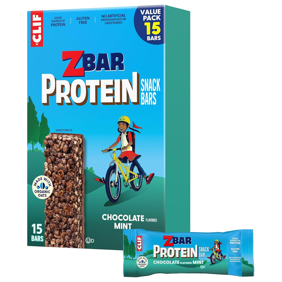 Organic Oats Chocolate Flavored Mint Crispy Snack Bars 15 Pack