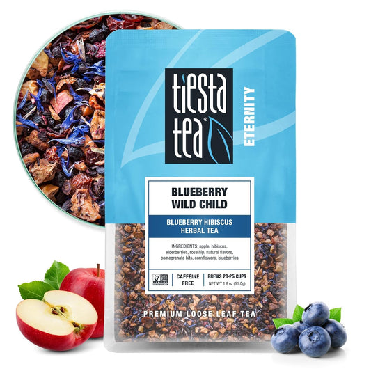 Tiesta Tea Blueberry Wild Child Loose Leaf Herbal Tea 1.8 Ounce Resealable Pouch