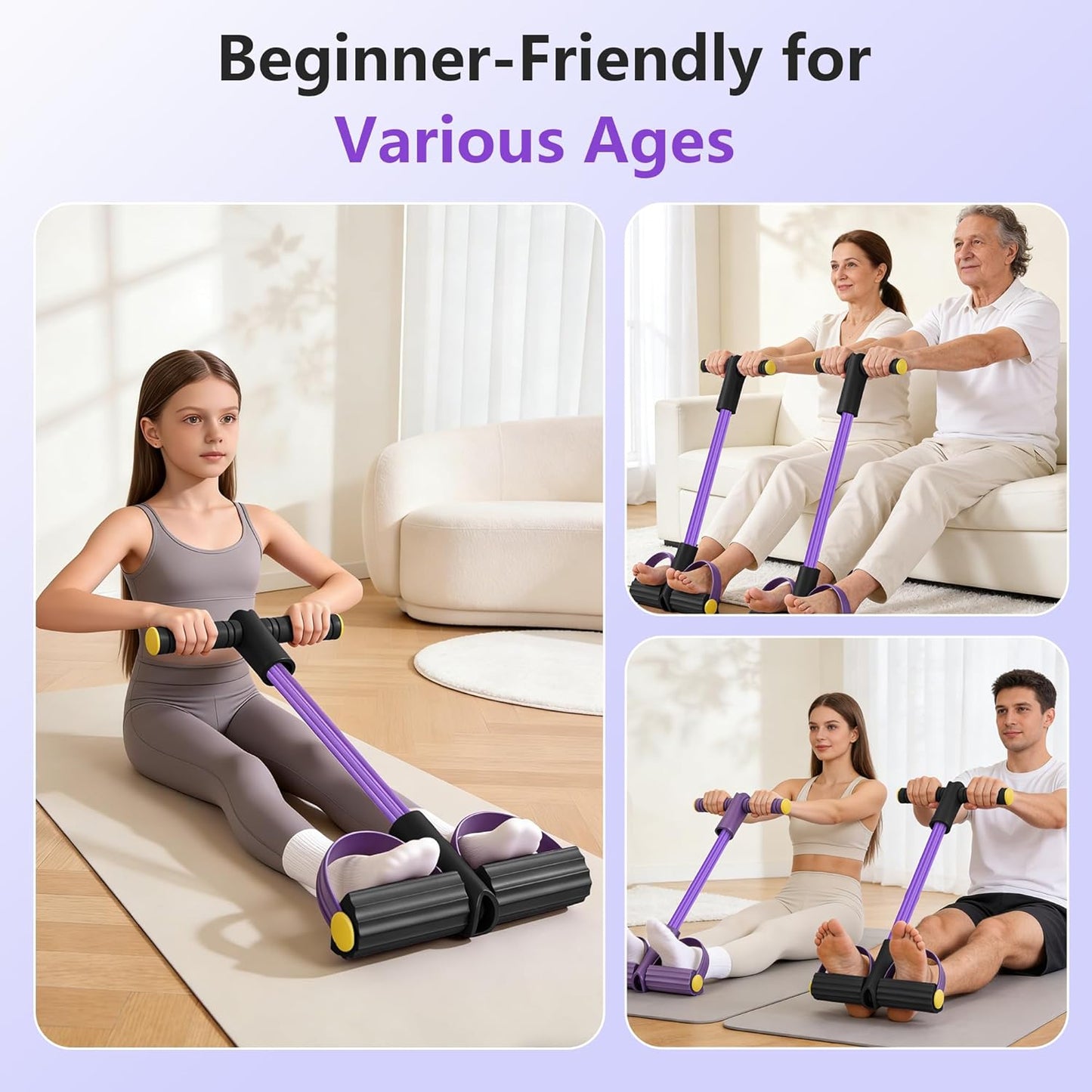 Pedal Resistance Bands with Handles for Full-Body Workout