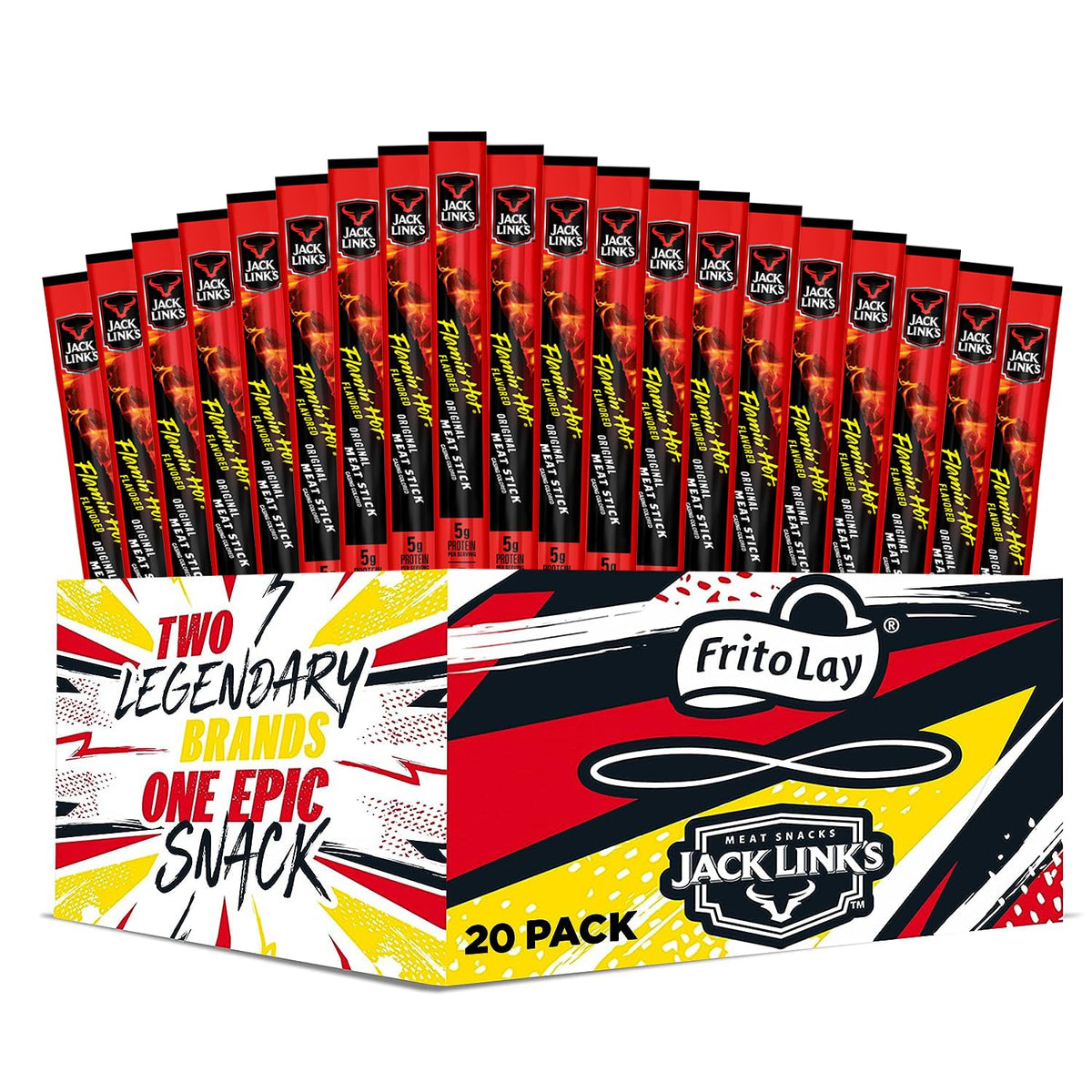 Frito Lay Jack Link's Meat Sticks Flamin' Hot Pack of 20