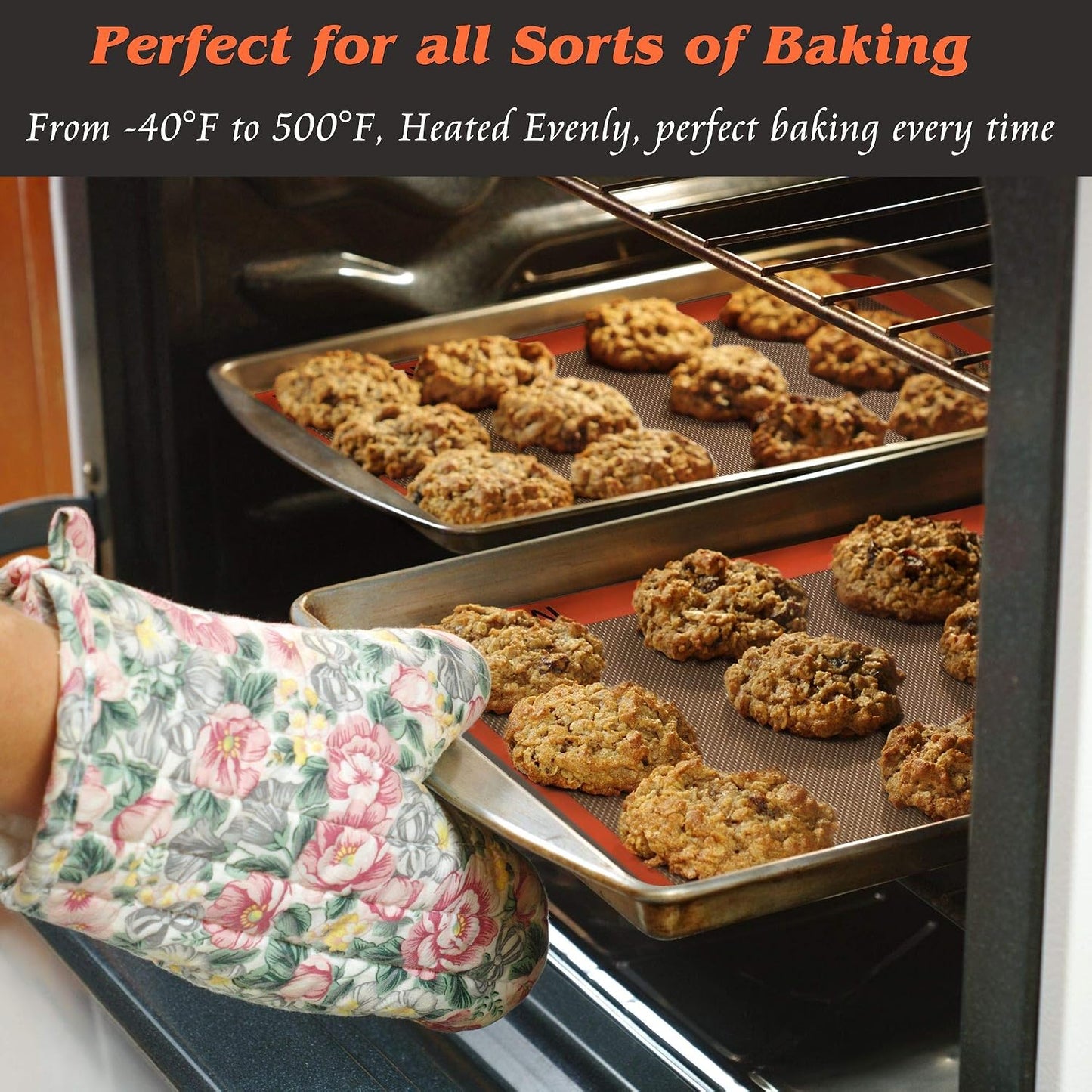 Best German Silicone Baking Mat - Half Sheet Baking Mat, Set of 2 | Non Slip Silicone Baking Sheet, Non Stick Reusable, BPA Free, PFOA Free, Non-toxic, Dishwasher Safe