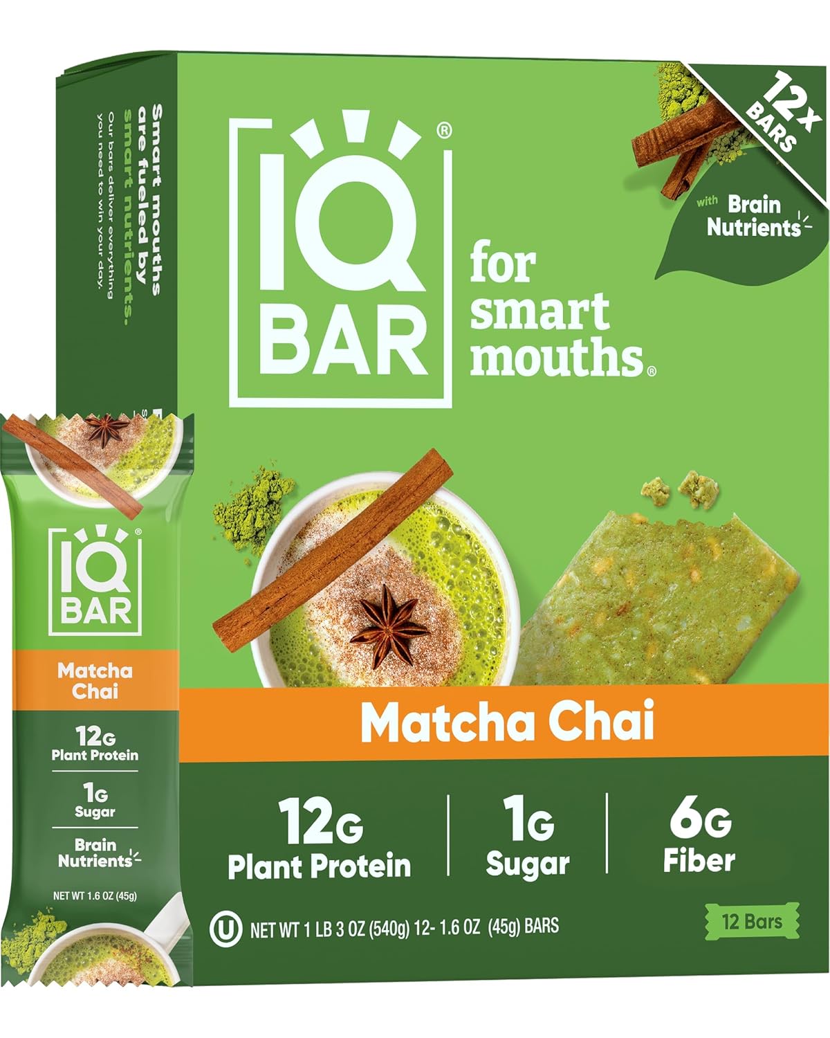 IQBAR Clean Plant Protein Bars - Chocolate Lovers Variety - 12 Count
