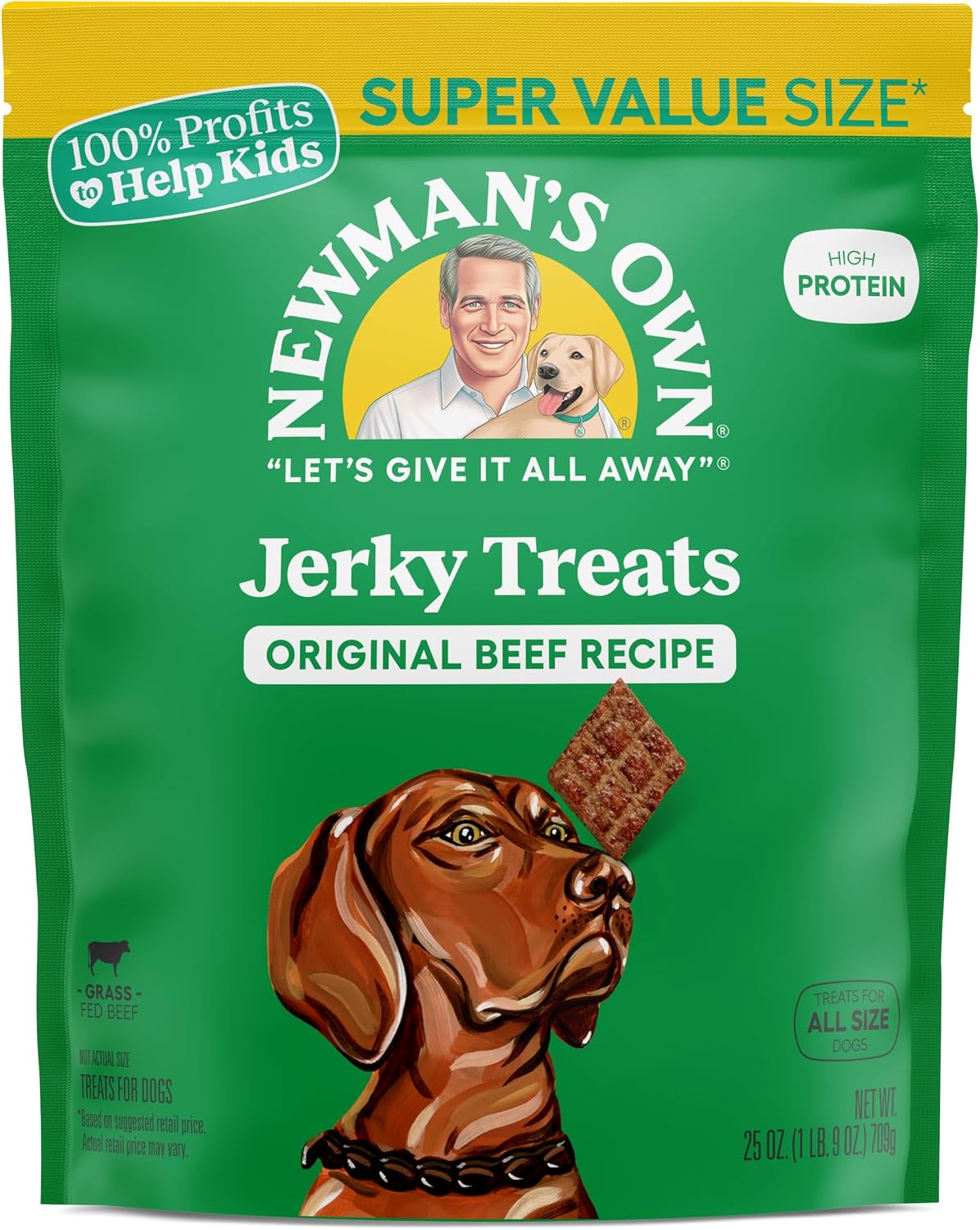 Newman's Own Original Beef Jerky Dog, 25 oz Value Size Bag