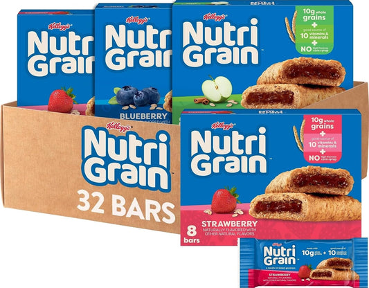 Nutri-Grain Soft Baked Breakfast Bars Variety Pack Whole Grain Snacks