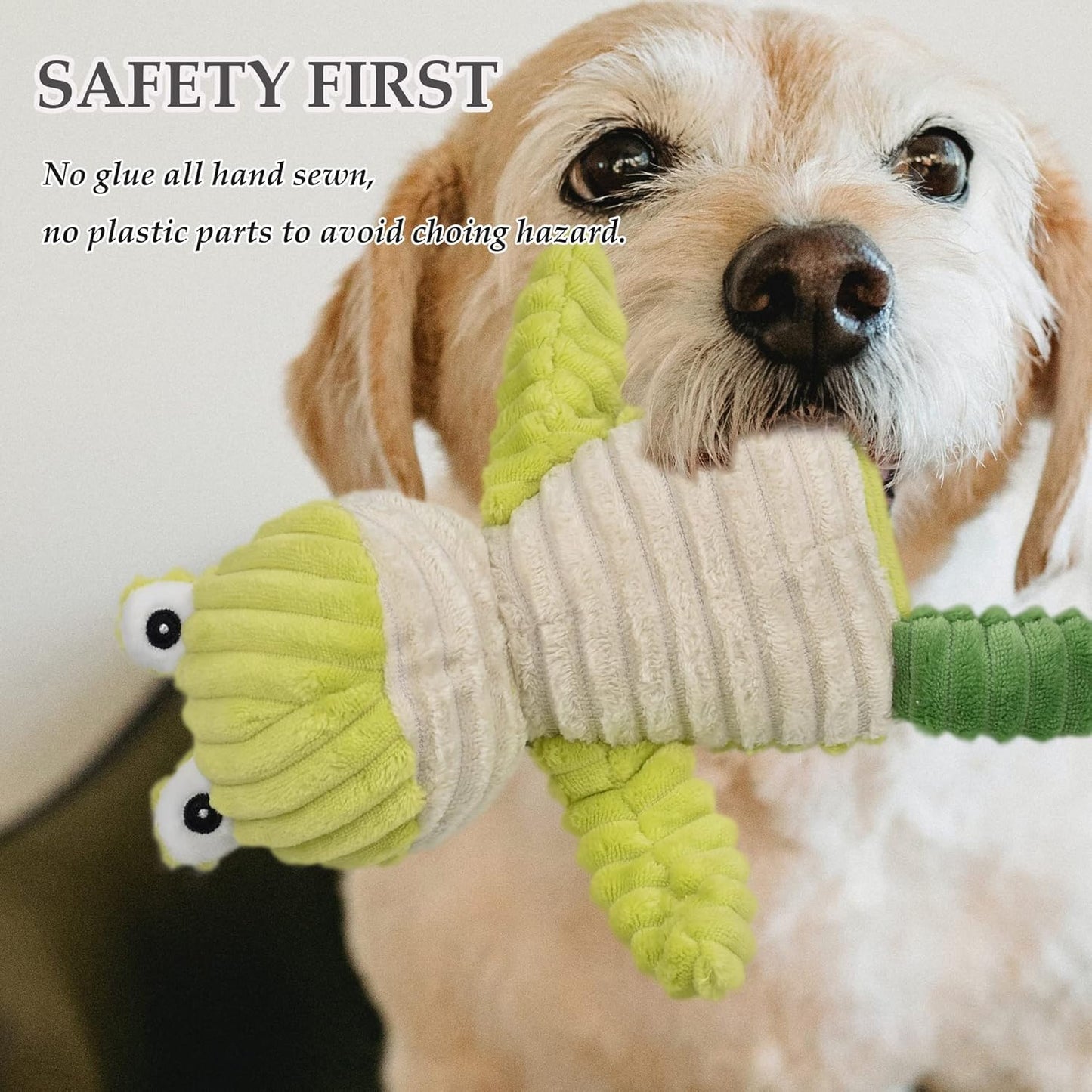 5 Pack Tough Dog Toys Stuffed Squeaky Dog Toys Assortment Plush Animal Dog Toy Value Bundle Puppy Pet Dog Toys for Small Medium Large Dogs