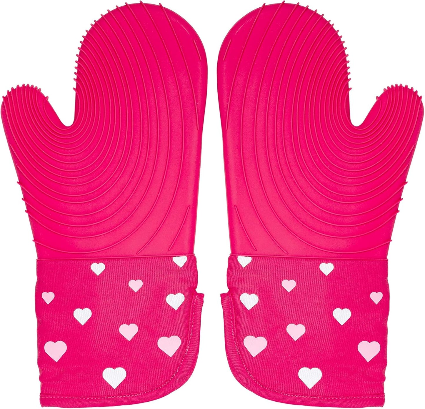 Paris Hilton Oven Mitt Set with Iconic That's HOT Design, Heat Resistant Pot Holders Featuring Non-Slip Textured Silicone Grips, 2-Piece Set, Pink