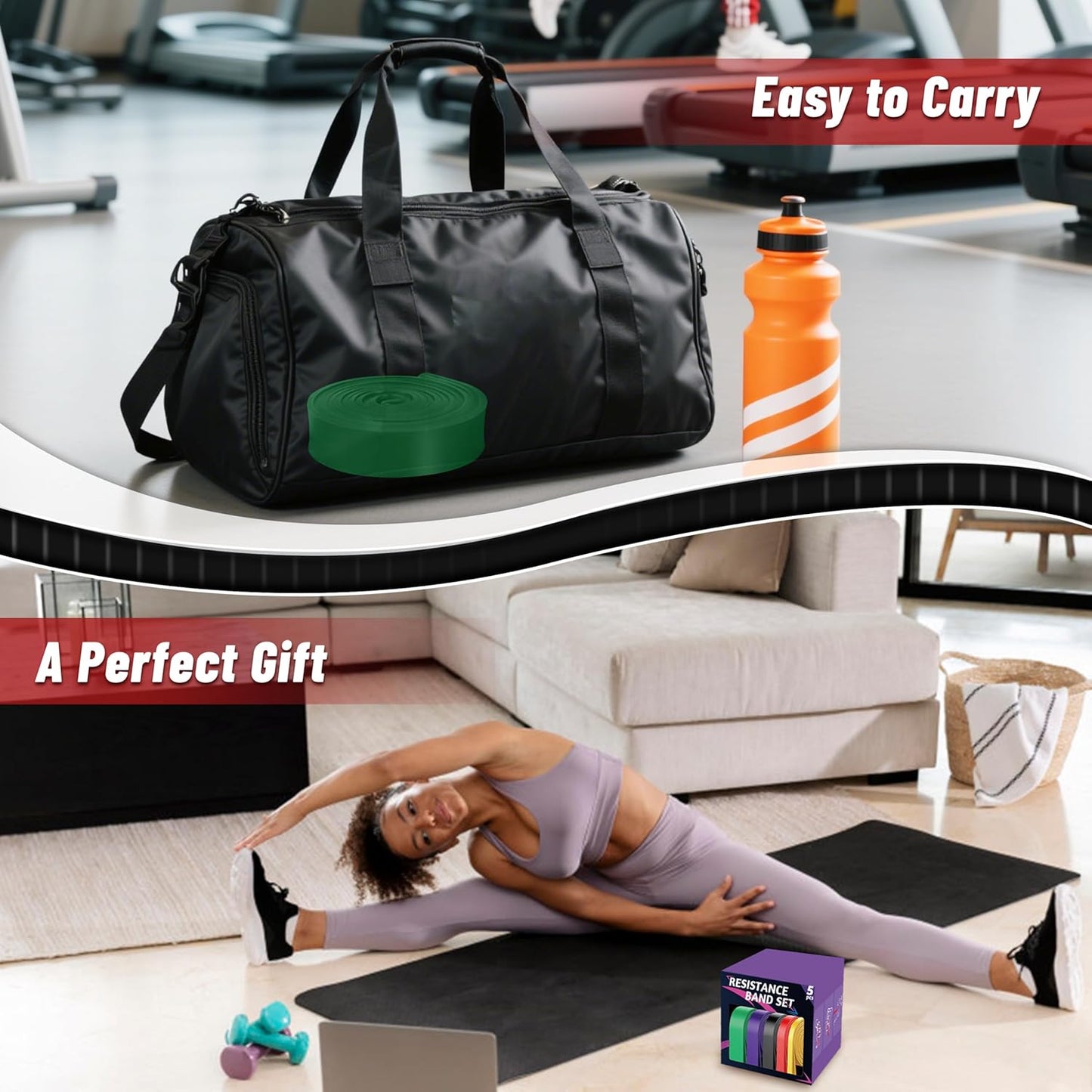 Pull Up Assistance Bands, 5-Level Resistance Bands for Full-Body Training