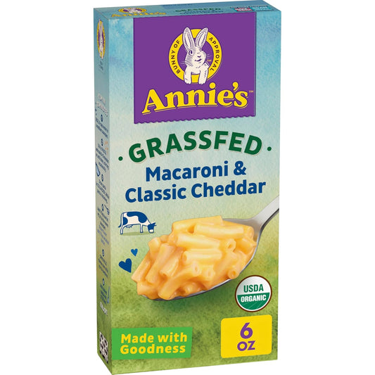 Annie's Organic Grass-Fed Macaroni and Classic Cheddar, 6 oz