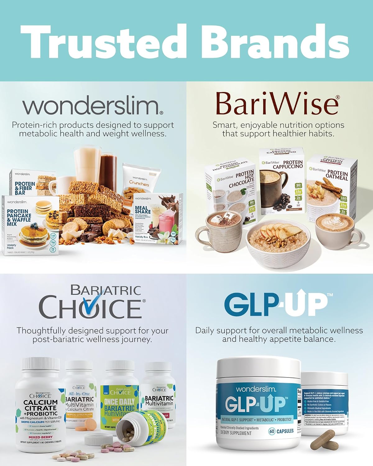 Wonderslim High Fiber Protein Bars for Hunger Control and Satiety