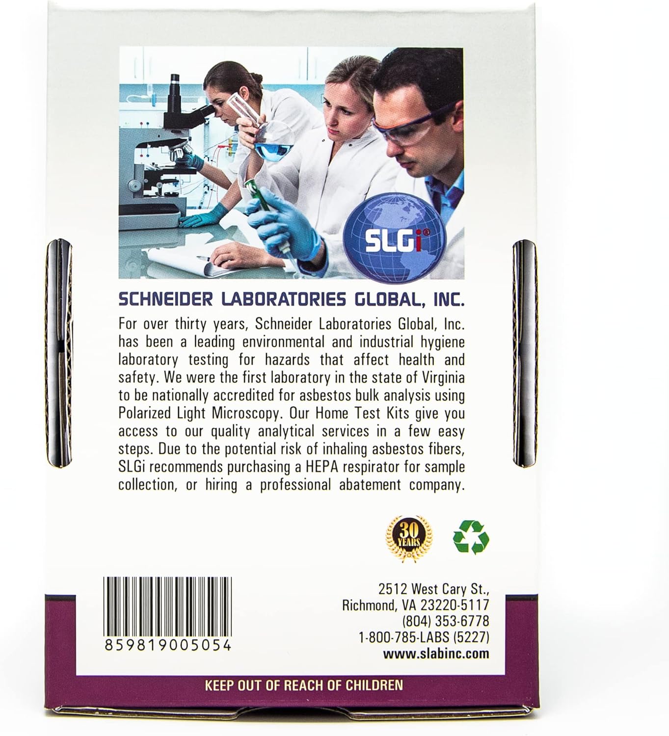 Asbestos Test Kit with Return Ground Shipping and 5 Day Analysis