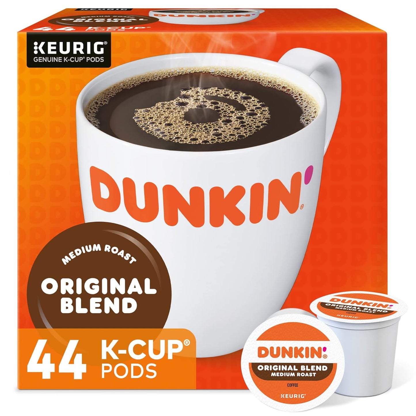 Dunkin' Single-Serve Coffee K-Cup Dark Roast Carton of 4 Boxes of 22