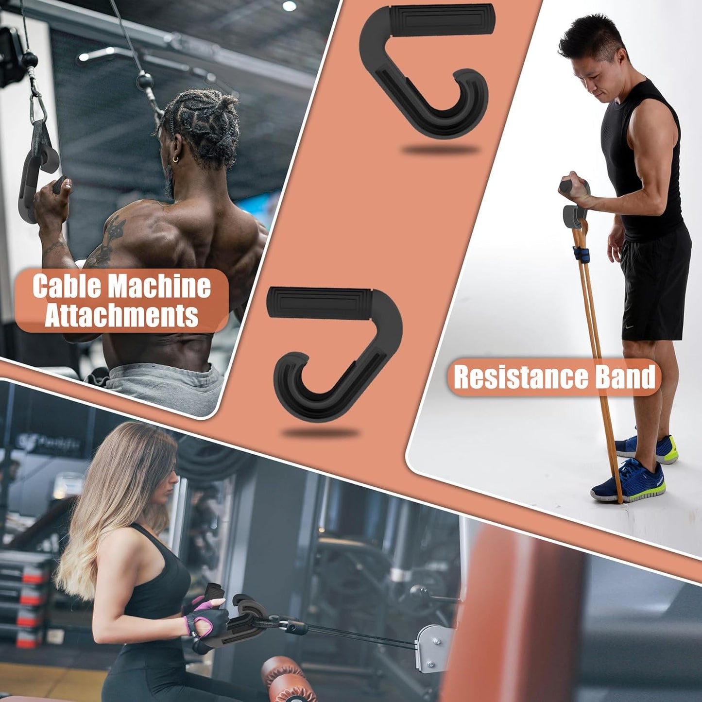 Neutral Grip Handles for Pull Up, Deadlift, Resistance Bands | Home Gym Fitness
