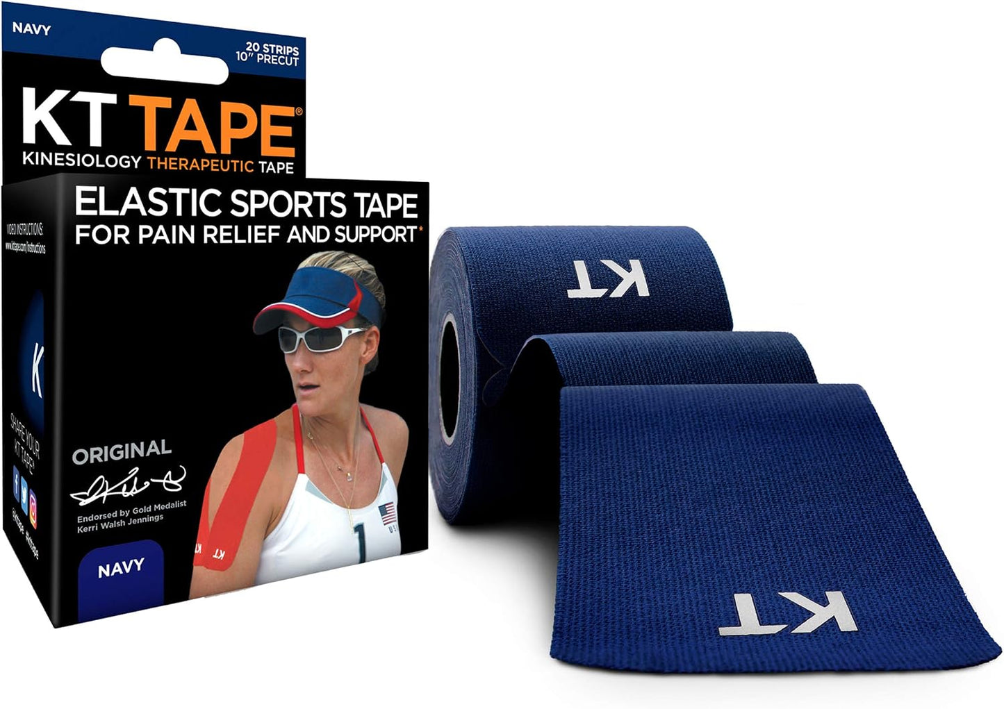 KT Tape Original Cotton Elastic Kinesiology Tape for Everyday Muscle and Joint Support