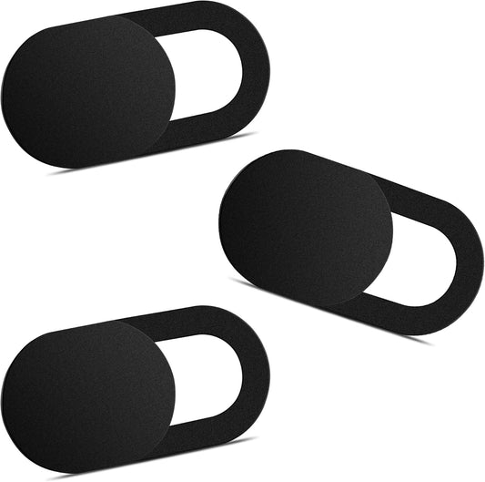 Webcam Cover (3 Pack), 0.03 inch Ultra Thin Laptop Camera Cover Slide for iPhone iPad MacBook Pro Computer iMac Cell Phone PC Accessories Camera Blocker Slider, Great for Privacy - Black