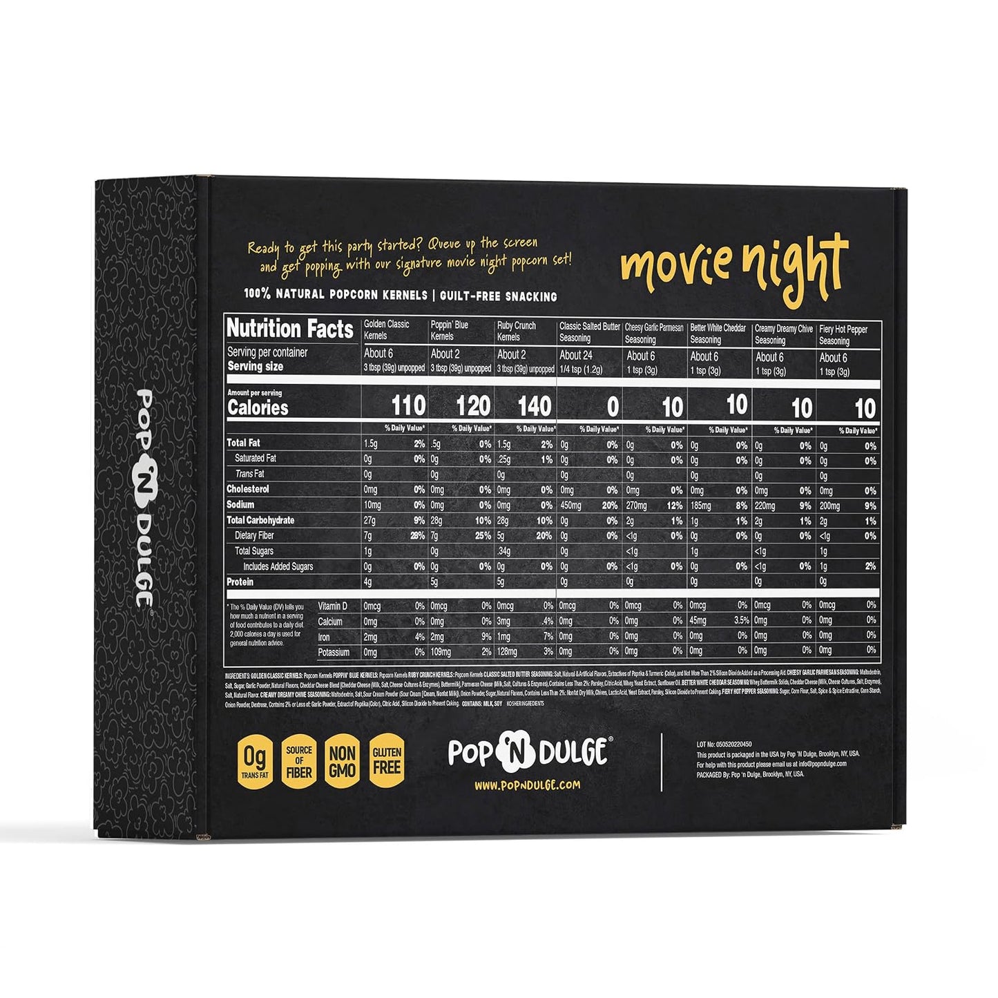 Pop n' Dulge Popcorn Movie Night Supplies 16-piece Gift Set