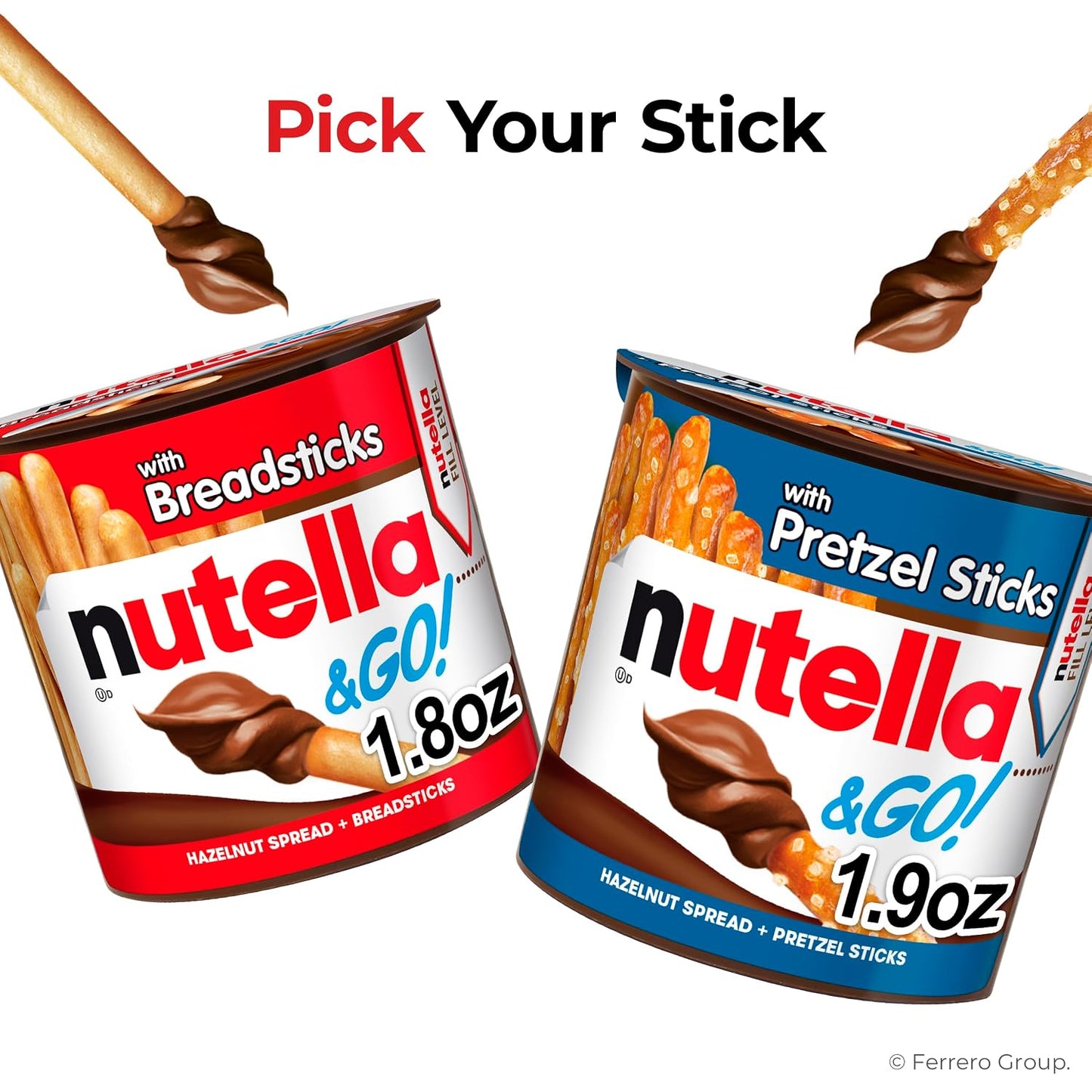 Nutella & GO! Chocolate Hazelnut Spread with Pretzel Sticks, 24 Snack Packs, 1.9 oz Each