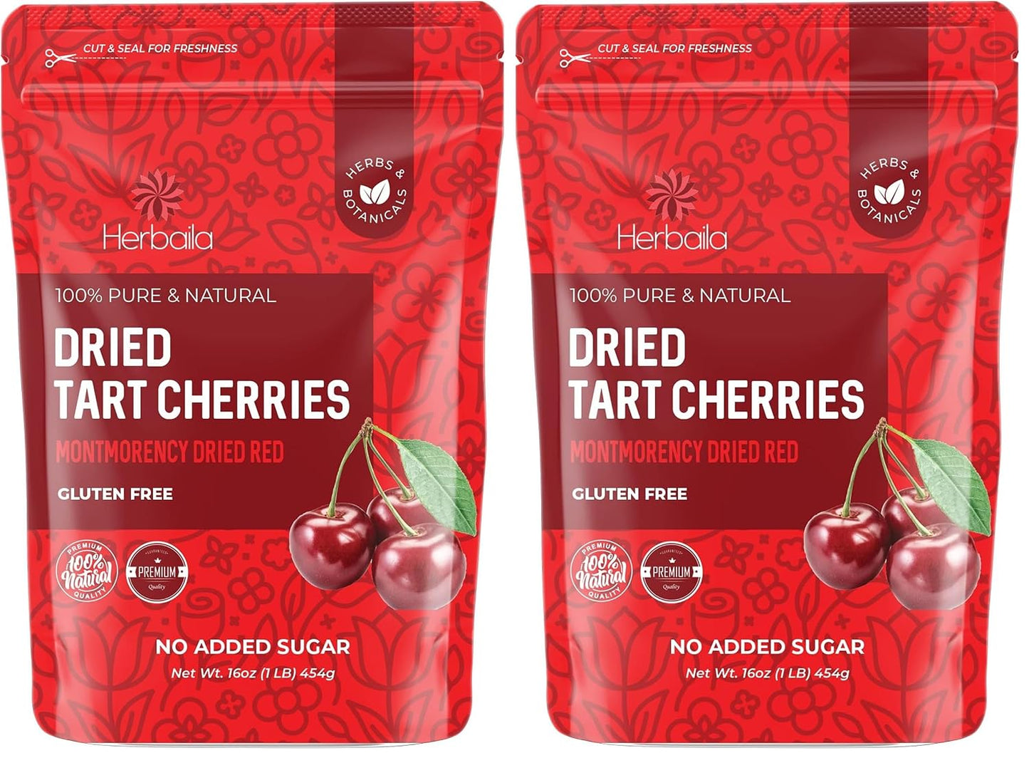 Dried Montmorency Tart Cherries, 1lb, All-Natural, Unsweetened, Non-GMO