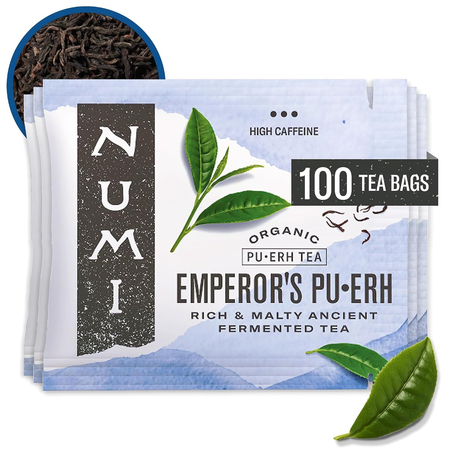 Numi Organic Chocolate Pu-erh Tea, 16 Dark Tea Bags, Aged Yunnan Pu-erh Tea with Cocoa