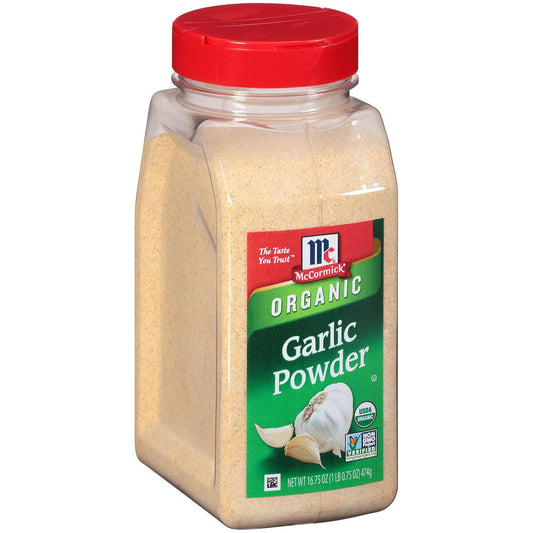 McCormick Organic Garlic Powder 16.75 oz, Non-GMO, USDA Certified, Easy-Handle Bottle