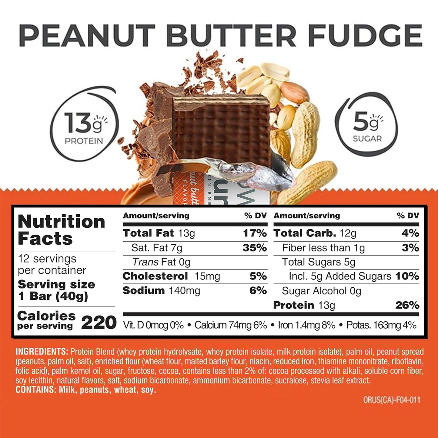 Power Crunch Protein Energy Wafer Bars, 12 Count, Peanut Butter Fudge, 1.4 Ounce
