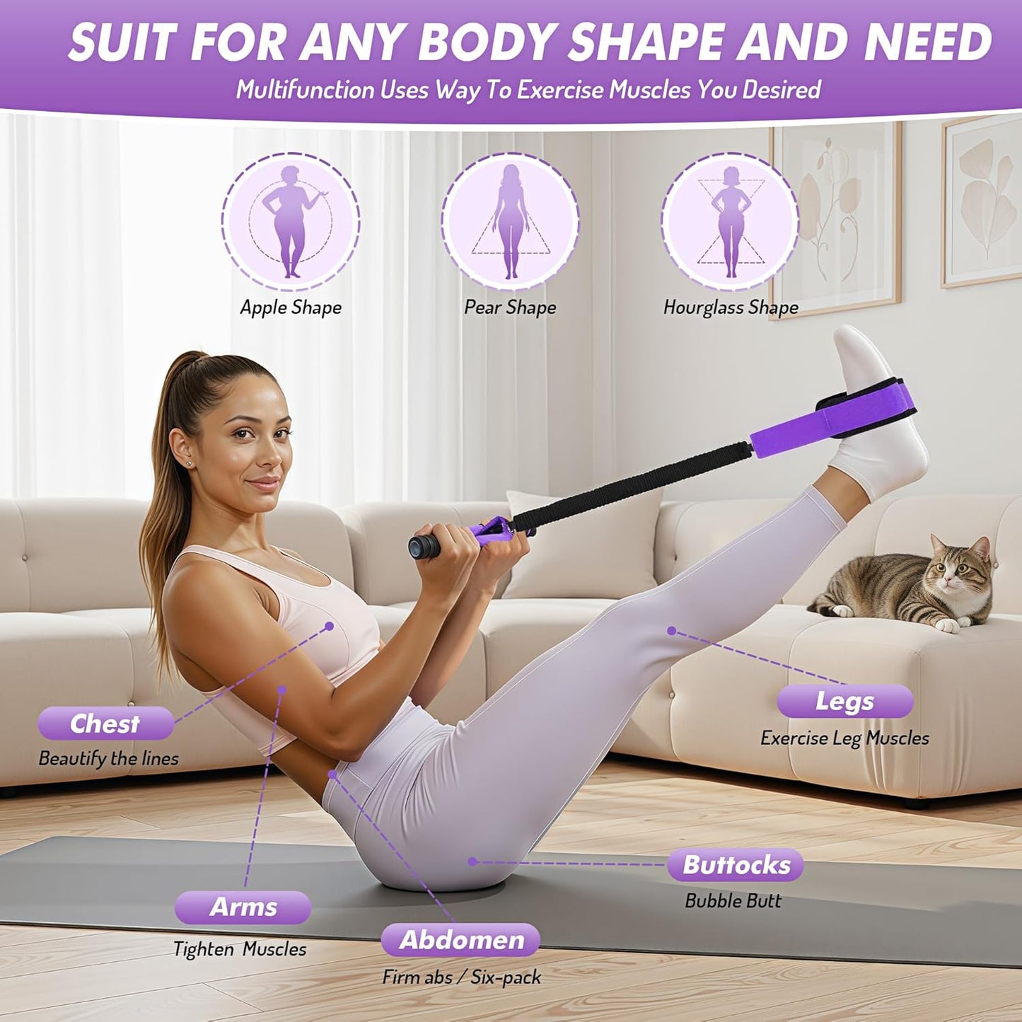 Pedal Resistance Band with Handle 55LBS Exercise Equipment