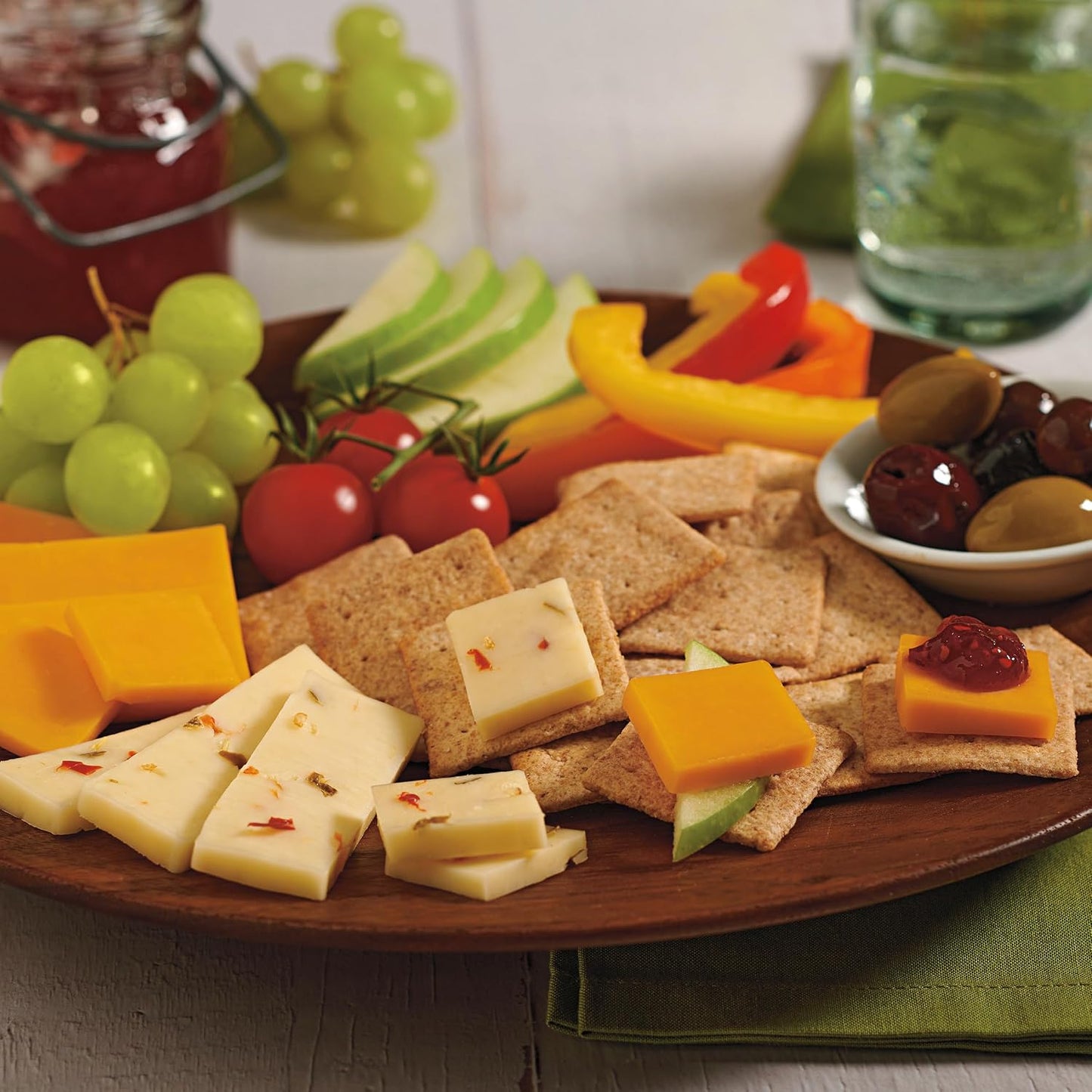 Whole grain wheat crackers in a 20 oz party size box