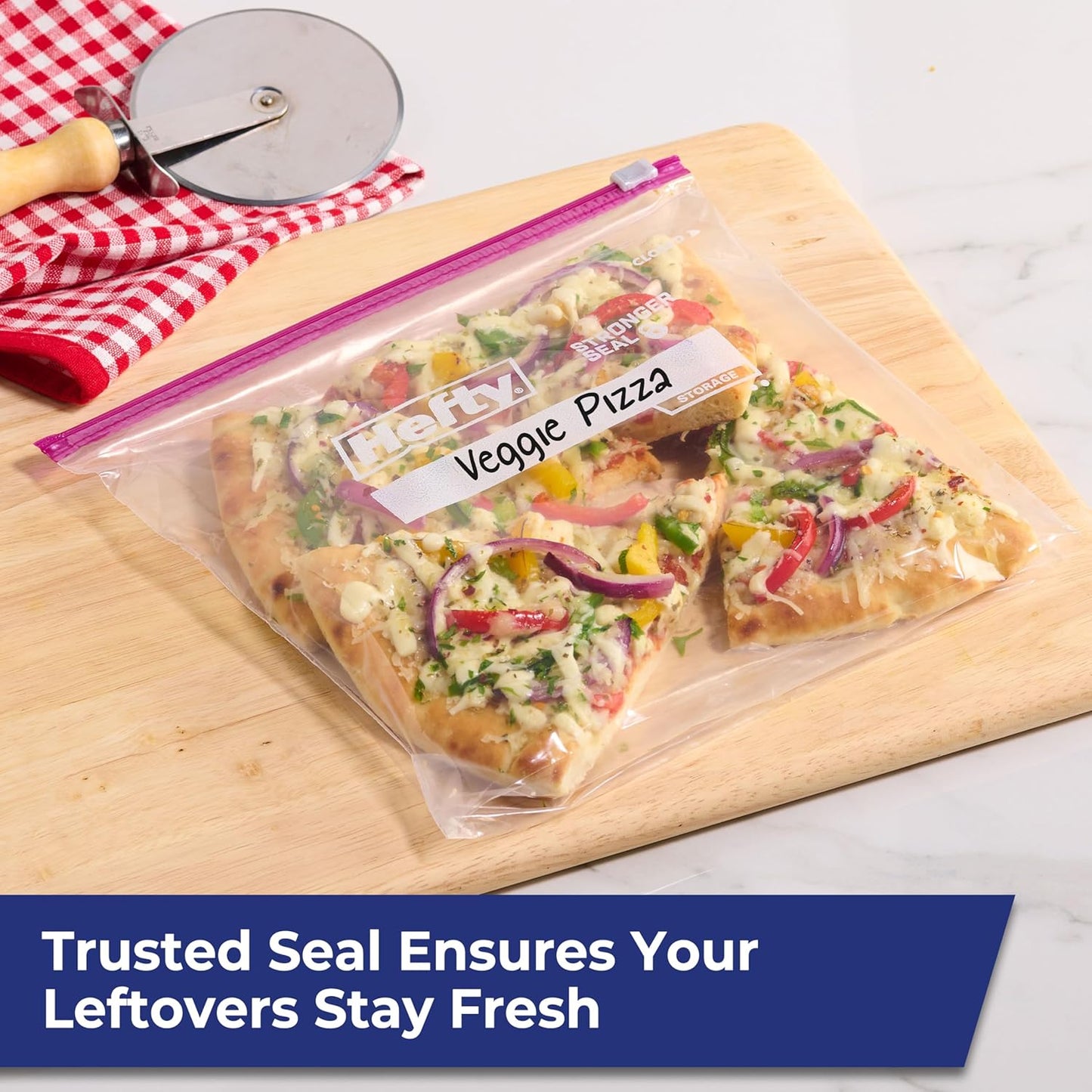 Hefty Slider Kitchen Storage Bags, Gallon Size, 66 Count