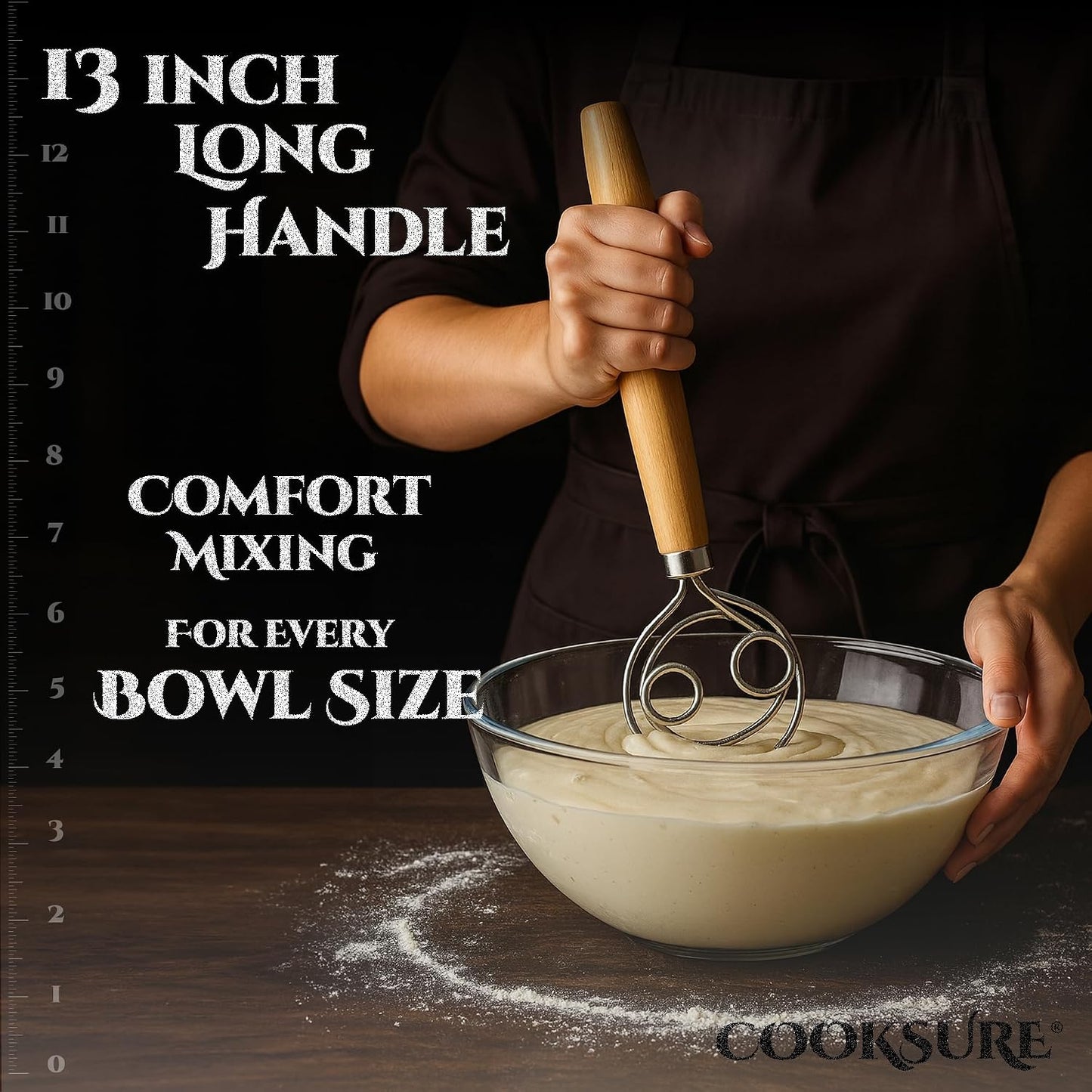 2Pcs Danish Dough Whisk & Bread Lame for Sourdough Bread – Wooden Handle Dough Whisk Mixer and Bread Scoring Tool, Artisan Sourdough Baking Tools & Bread Baking Supplies