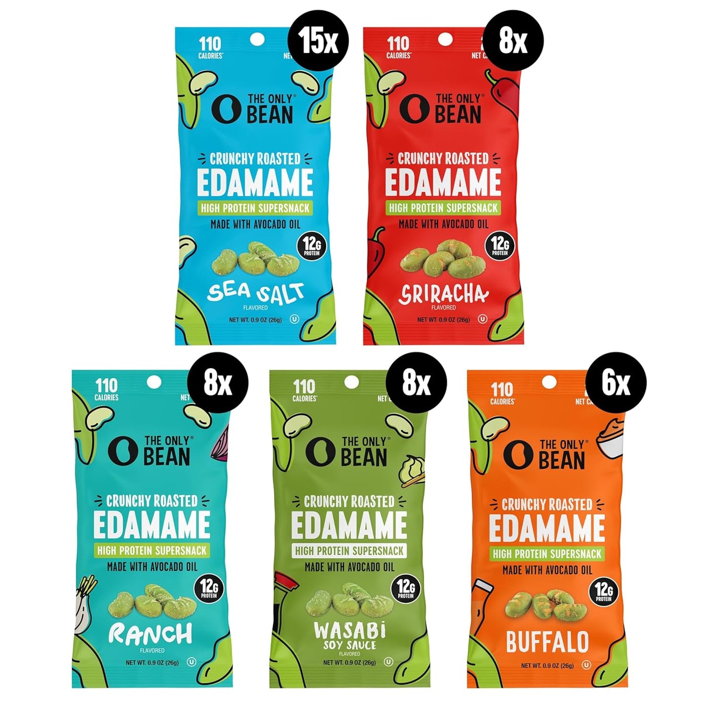 High protein edamame bean snacks, low carb and gluten free, vegan and keto friendly