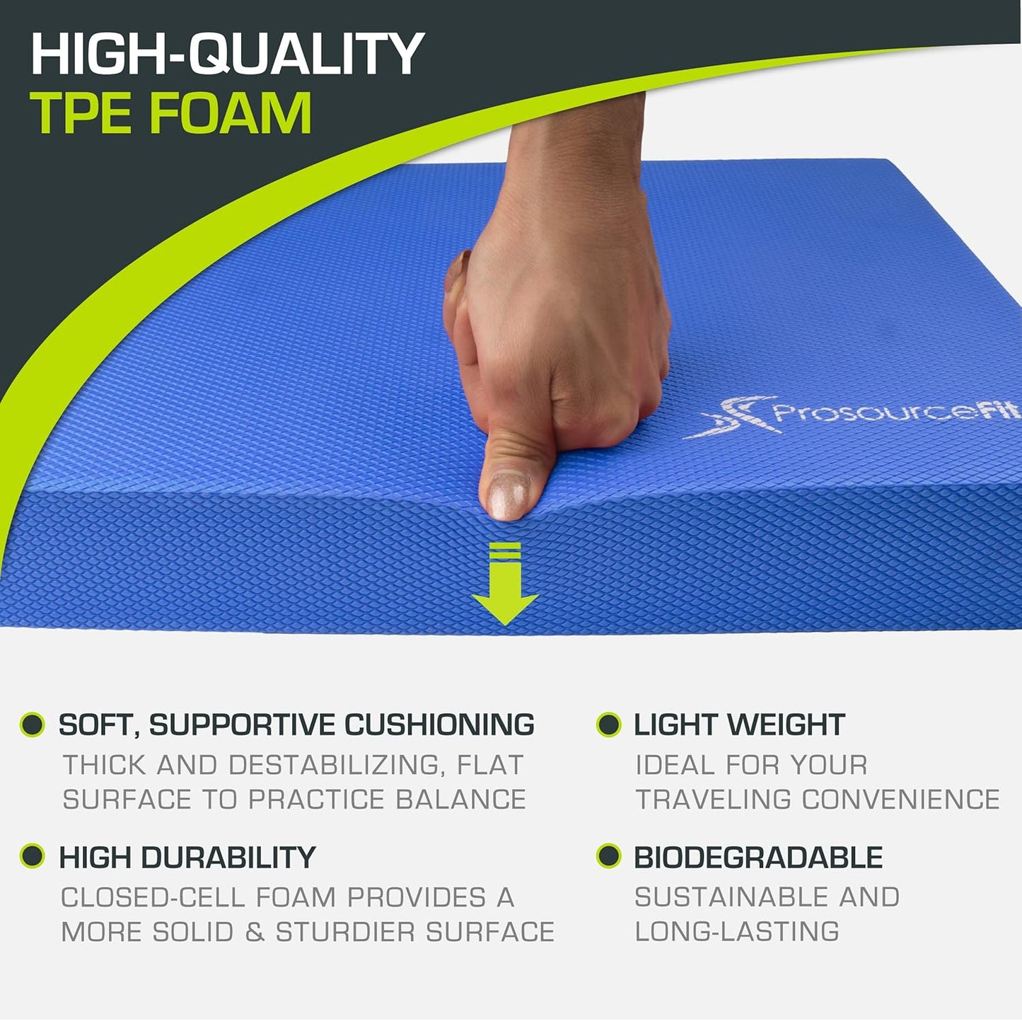 ProsourceFit 15.5" x 12.75" Non-Slip Exercise Balance Pad