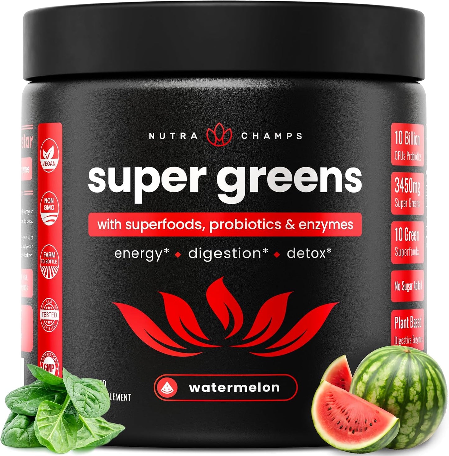 SuperGreens Powder, Organic Superfoods for Energy and Digestion