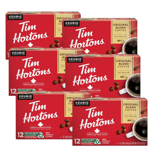 Tim Hortons Original Blend Medium Roast Coffee K-Cup Pods Compatible with Keurig Brewers