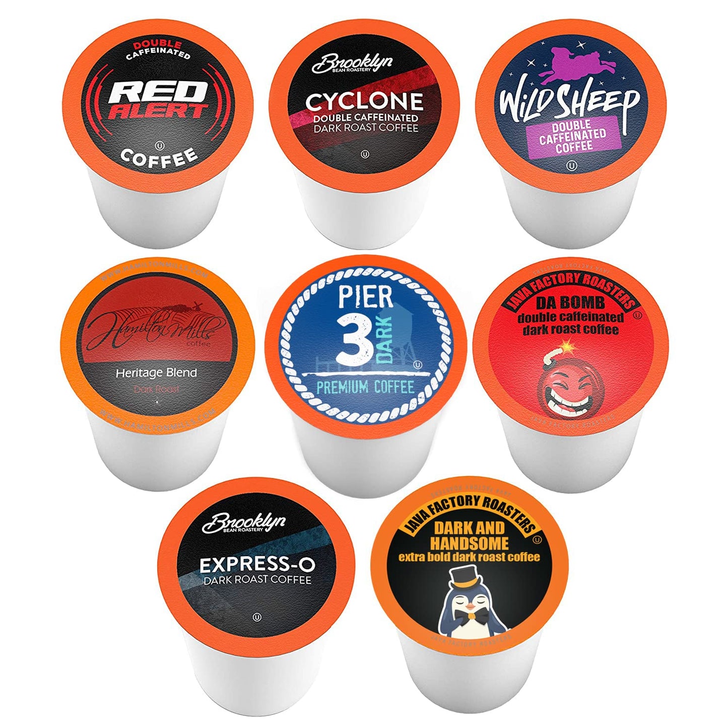 Variety Pack of 40 High Caffeine Coffee Pods for Keurig K Cup Brewers
