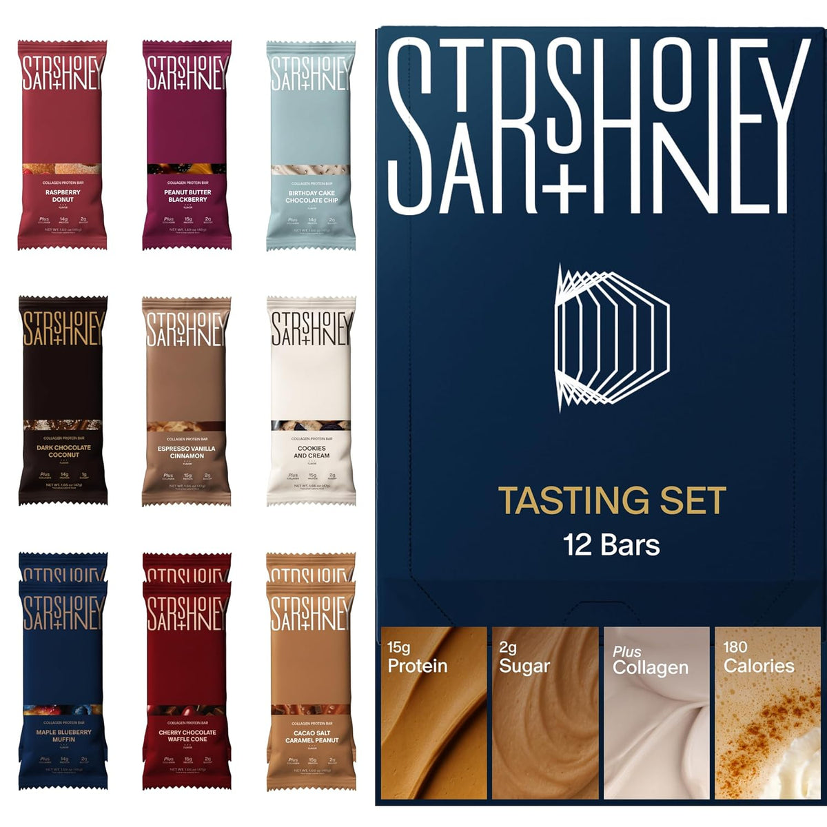 stars + honey protein bars, flavor variety, 15g protein, 2g sugar, keto friendly snack, gluten free, dairy free, soy free
