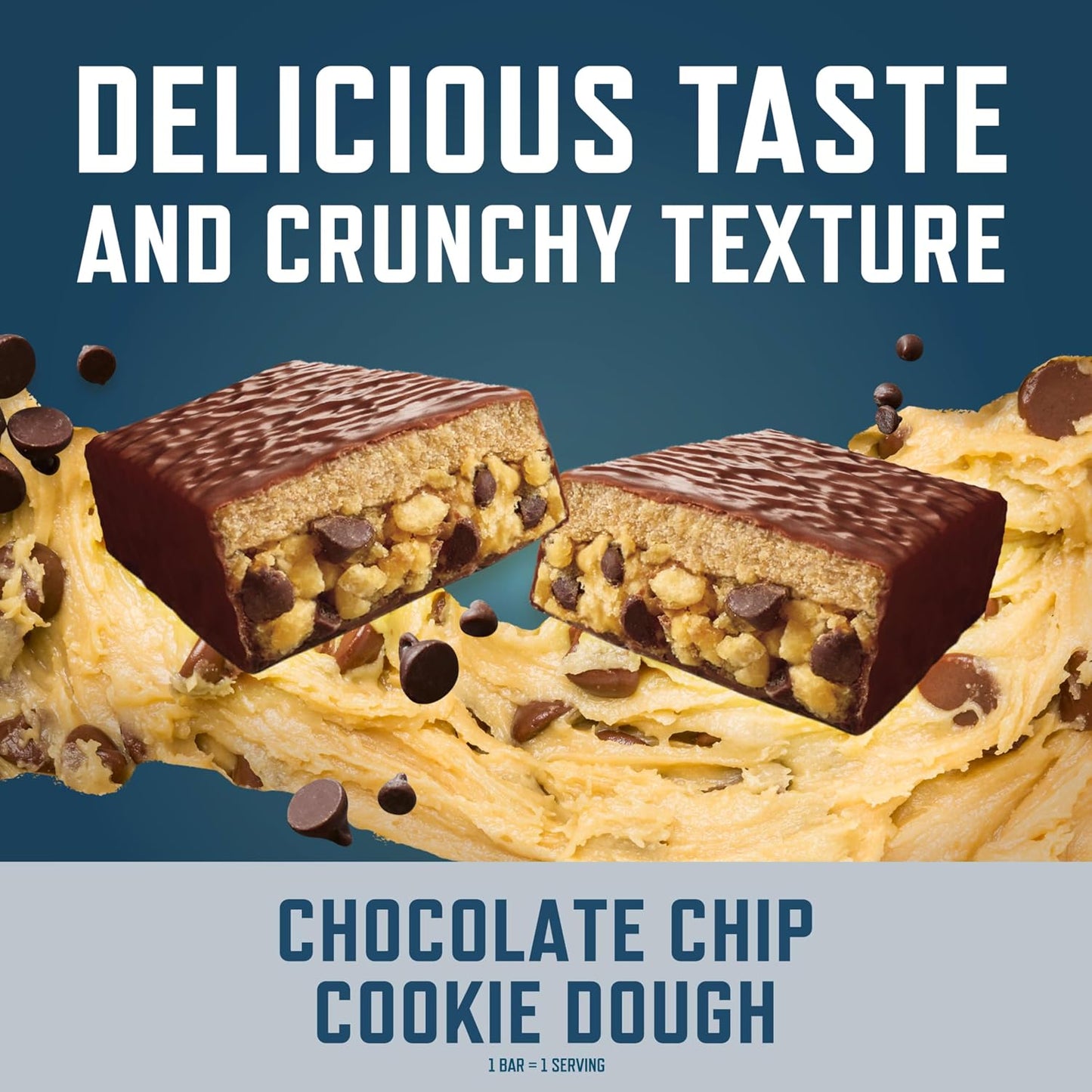 CLIF BUILDERS + Caffeine Protein Bars, Chocolate Chip Cookie Dough Flavor, 20g Plant Based Protein, Gluten Free, Non-GMO, Low Glycemic, No Artificial Sweeteners, 2.4 oz, 12 Pack