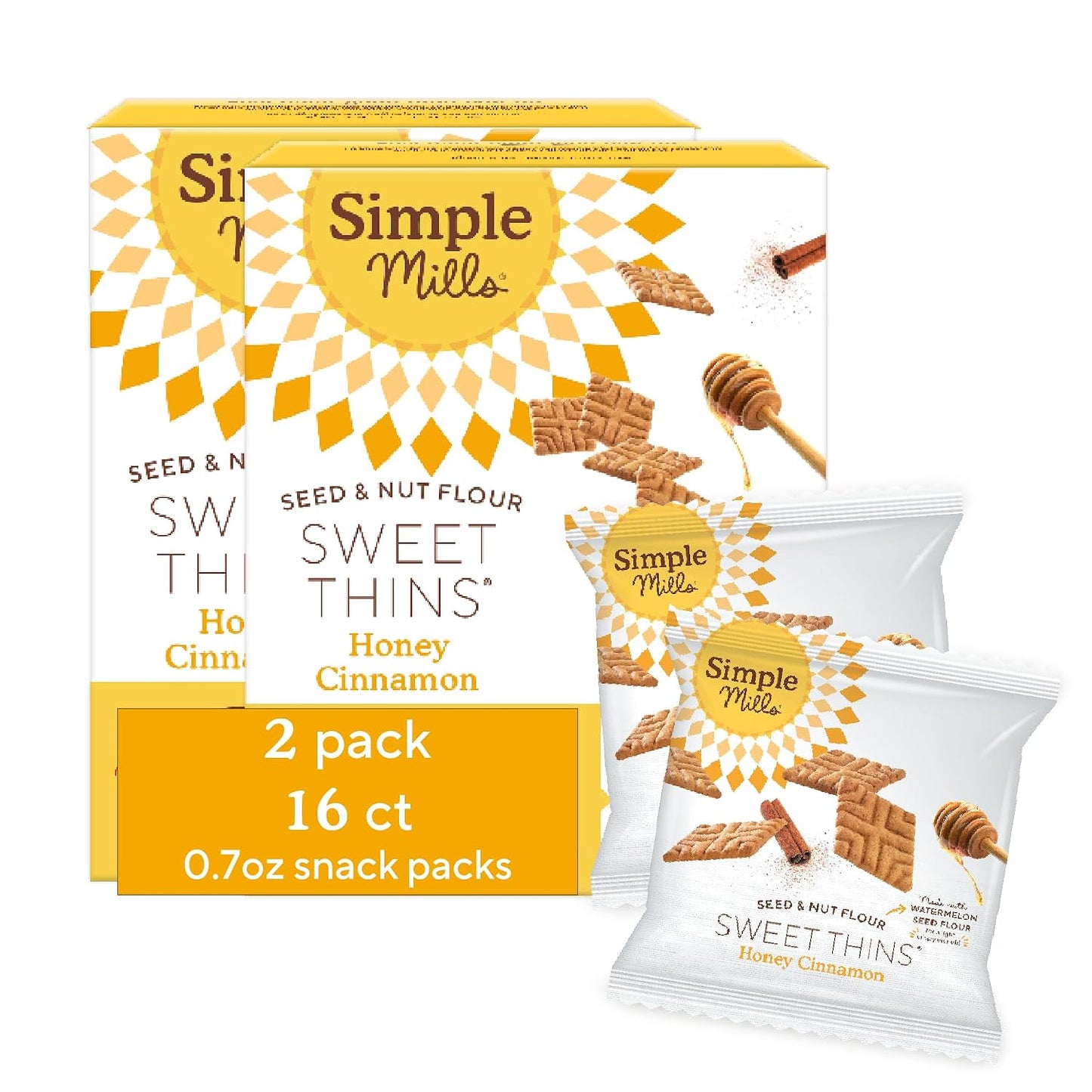 Simple Mills Honey Cinnamon Seed & Nut Flour Sweet Thins Snack Packs