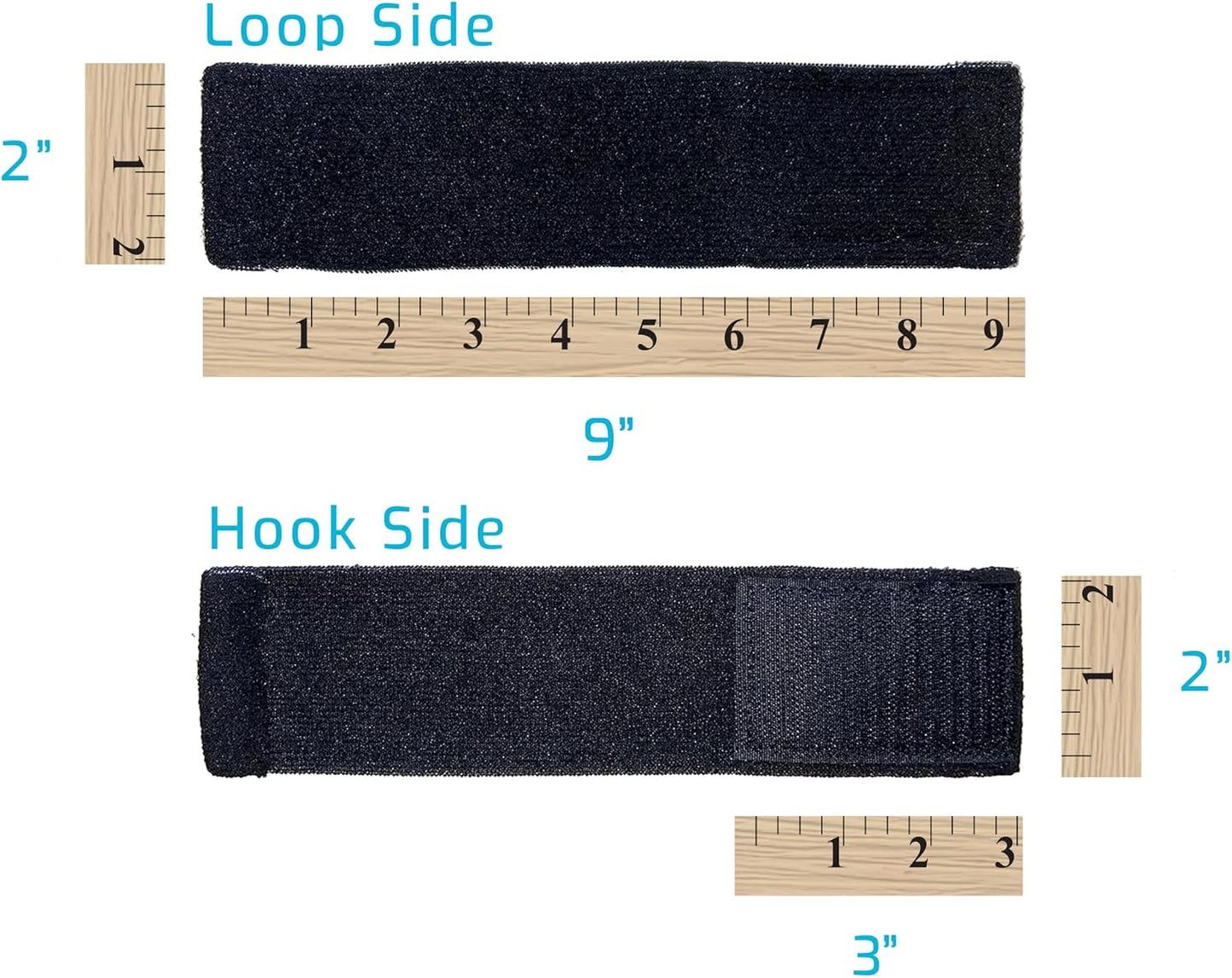 Multipurpose Elastic Hook and Loop Extender Strap 2 x 9 Inches Made in USA
