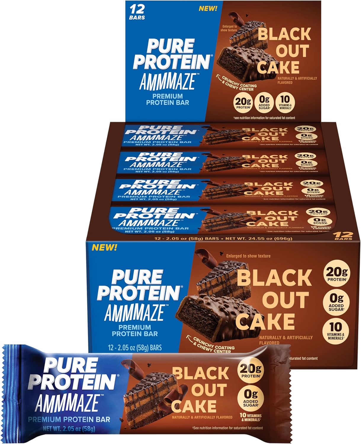 Pure Protein Choco Chip Sandwich Bars, 20g Protein, 12 Count, High Protein Snack