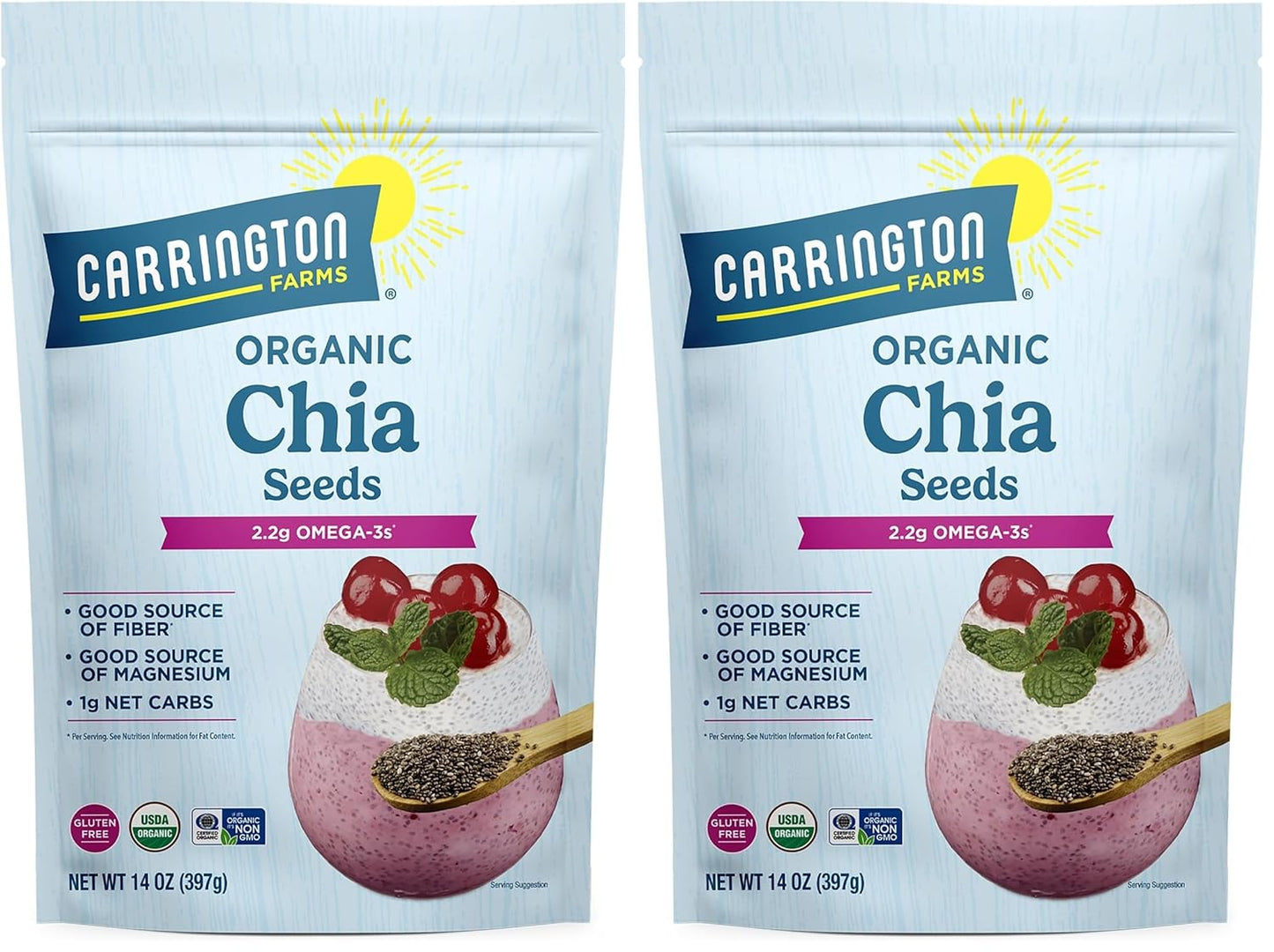 Carrington Farms Organic Chia Seeds, 14 Oz, Gluten-Free, USDA Organic
